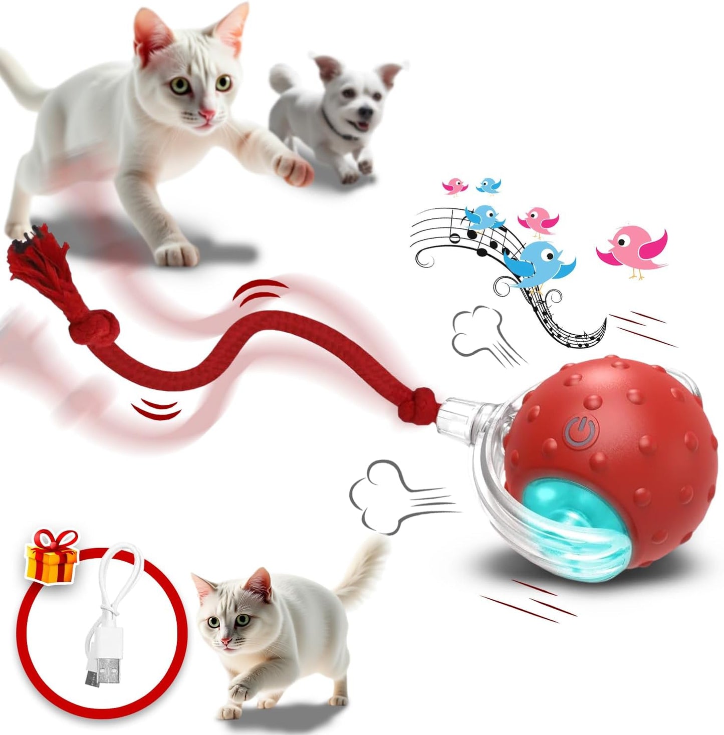 360 Smart Rolling Pet Ball - Interactive Fun for Pets! GLORERA