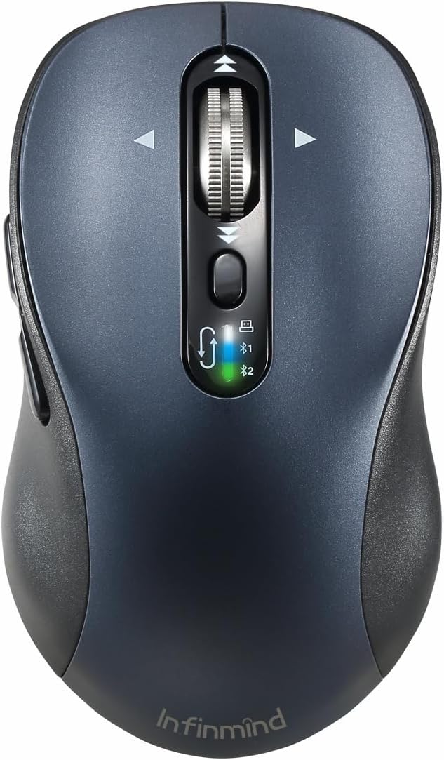 INFINMIND Wireless Mouse: Silent Scrolling, Multi-Device