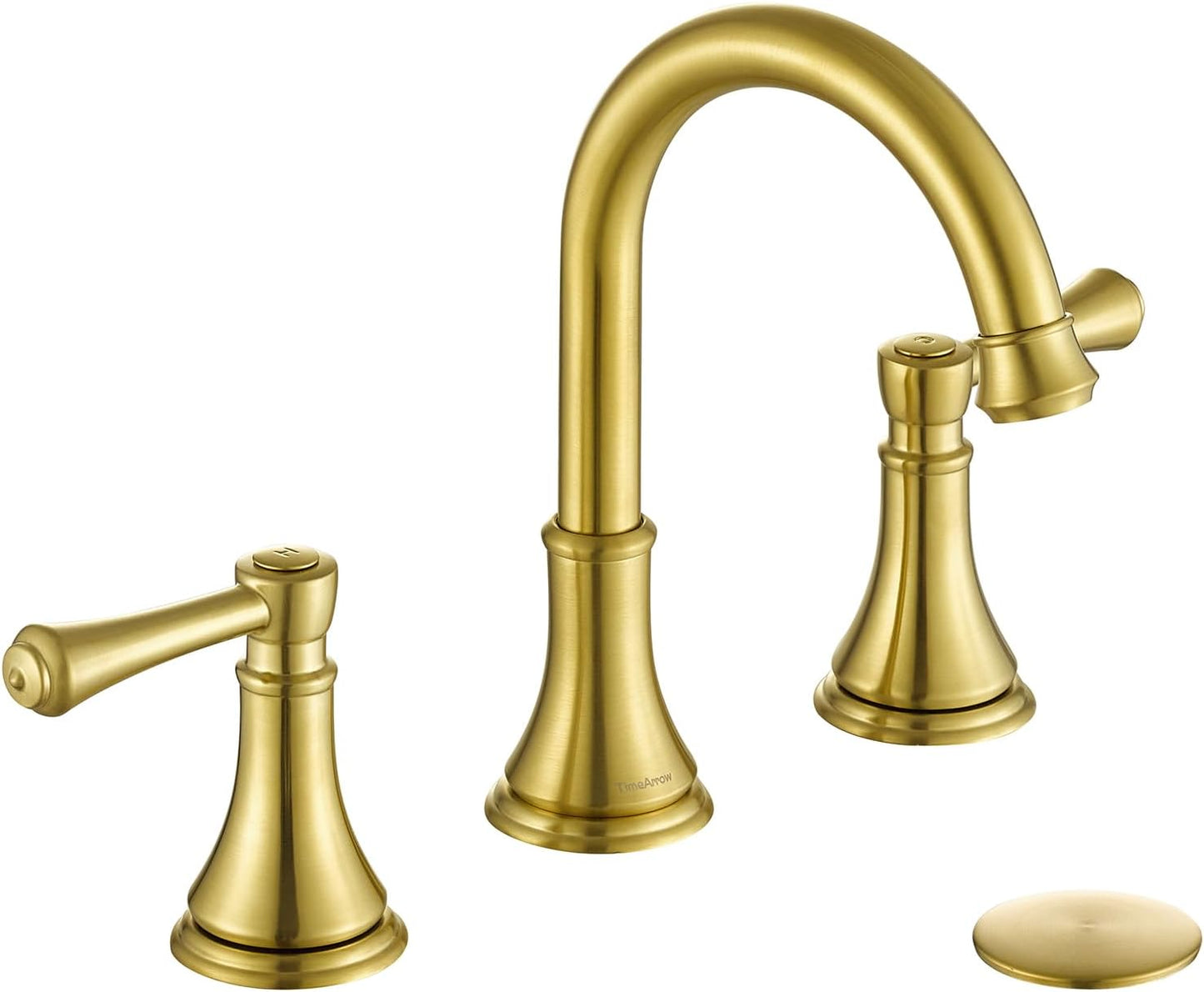 Brushed Gold 8 Inch Widespread Bathroom Sink Faucet for Elegance