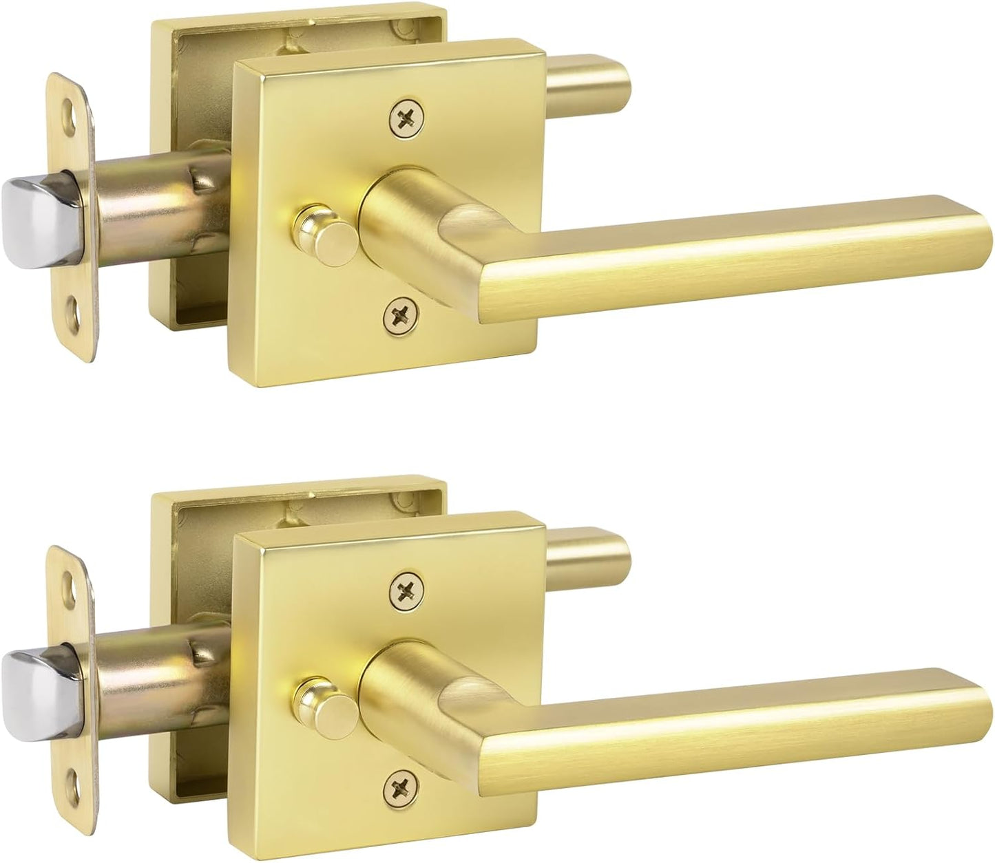 HOSOM Gold Door Knob with Lock for Privacy and Style