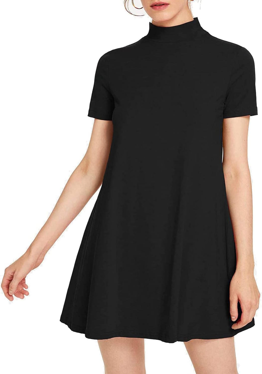 Milumia Women's Mock Neck T Shirt Dress for Casual Style