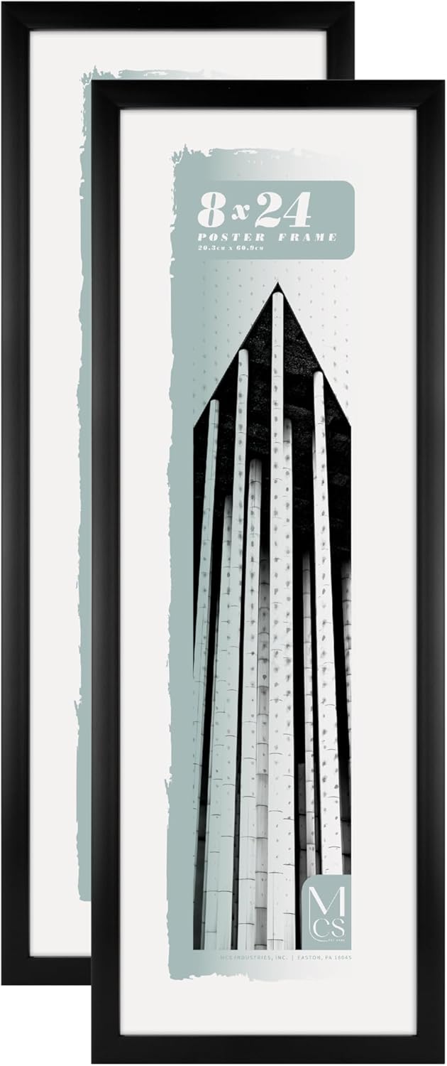 MCS Foundation 8x24 Poster Frame for Art Prints & Photos
