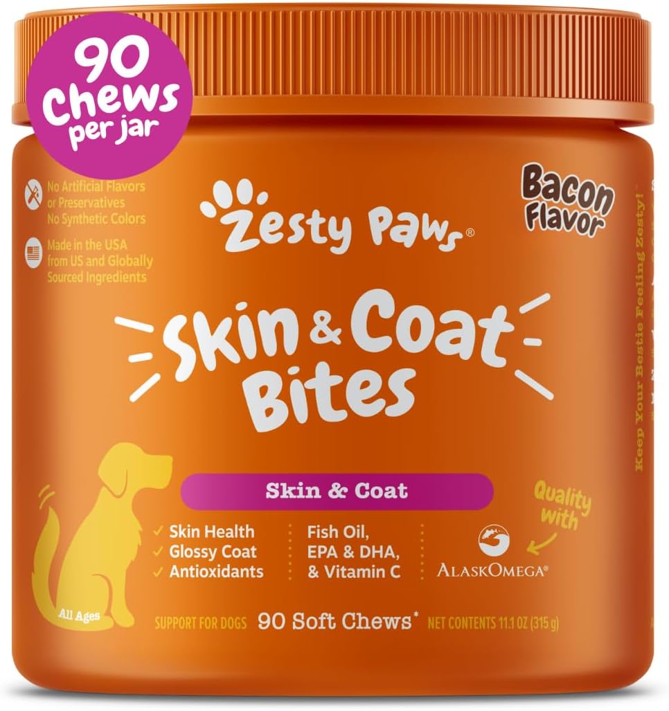 Zesty Paws Omega 3 Fish Oil for Dogs - Healthy Joints & Skin