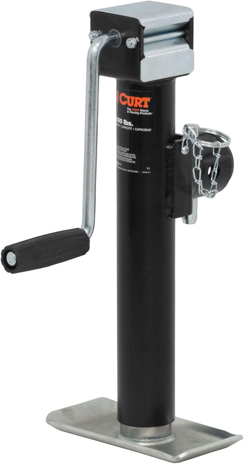 CURT Weld-On Pipe-Mount Swivel Trailer Jack with 5,000 lbs Capacity