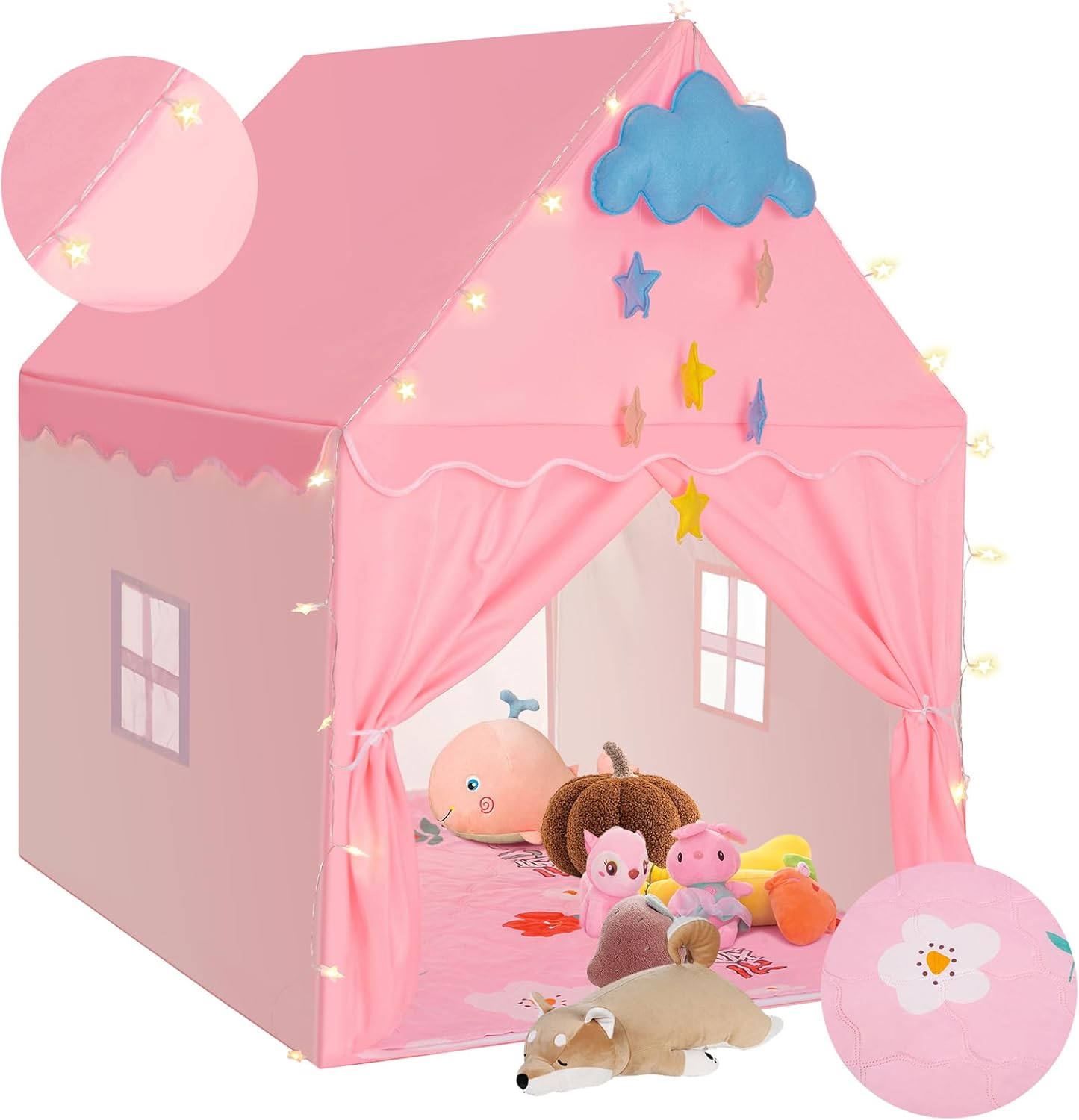 BSHAPPLUS Fairy-Themed Princess Tent 47x39x51 - Playfully Padded!