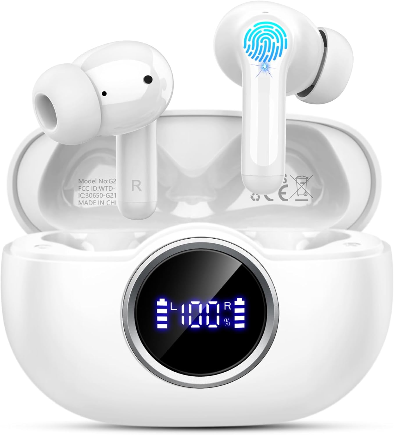 Rinsmola Wireless Earbuds: Deep Bass Stereo, 36Hrs Playtime, IP7 Waterproof