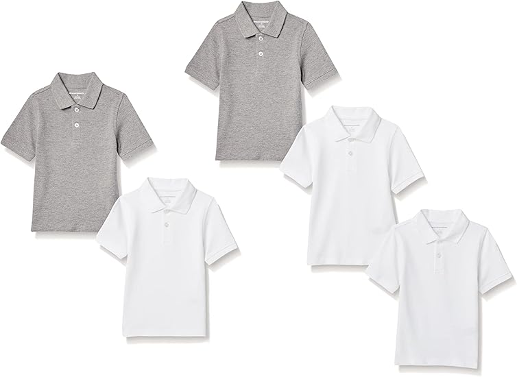Boys and Toddlers' Uniform Short-Sleeve Pique Polo Shirt Multipacks