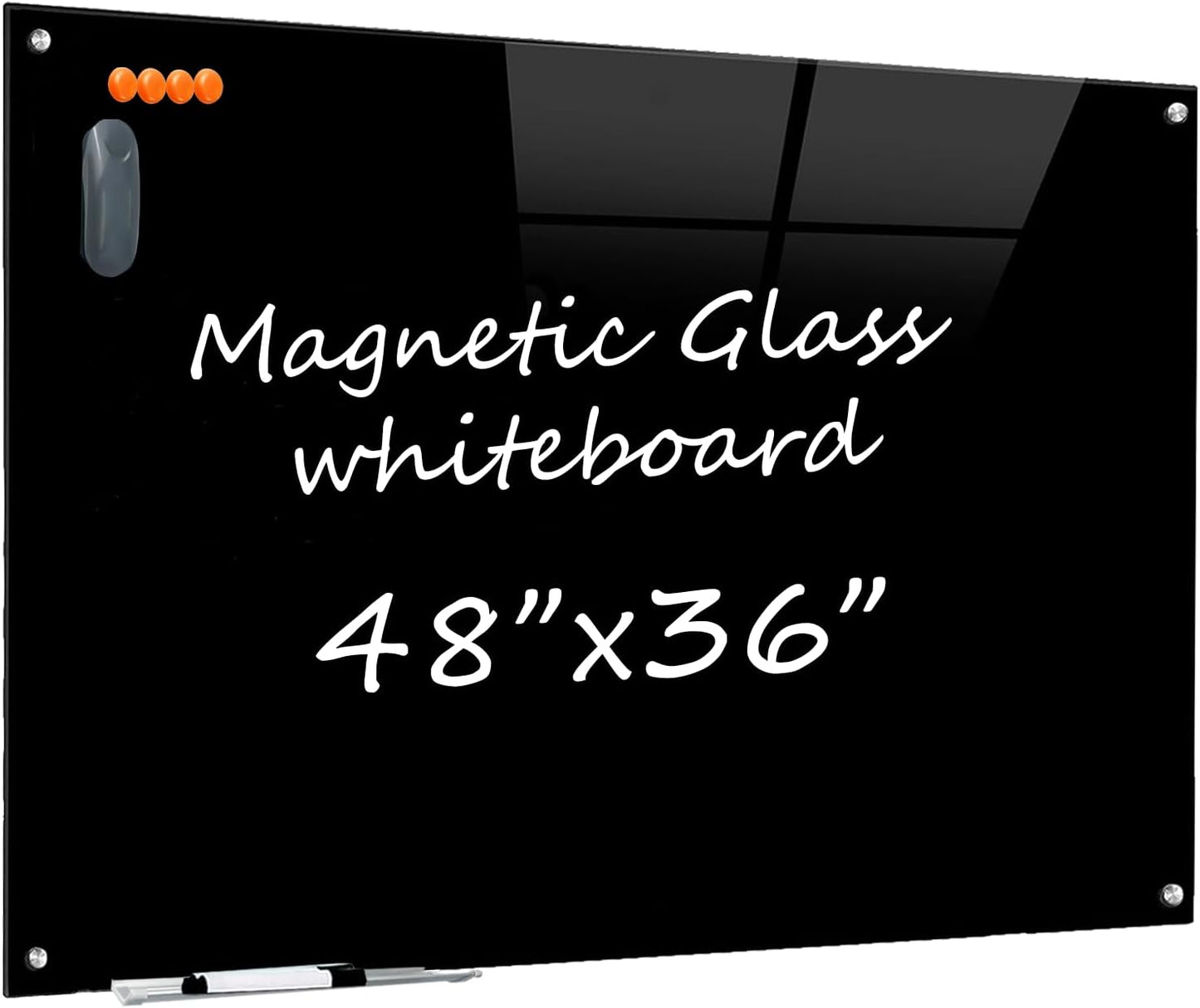 Magnetic Glass Dry Erase Black Board for Home and Office Use