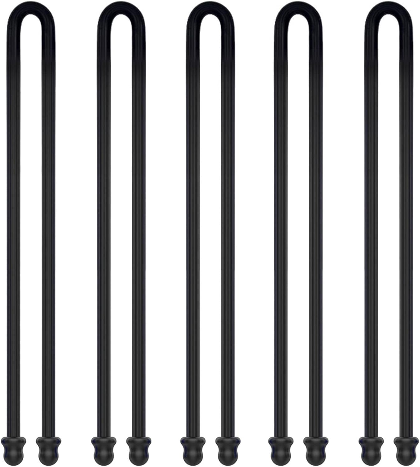 5Pcs Silicone Cable Tie Set - Organize Cords Easily!