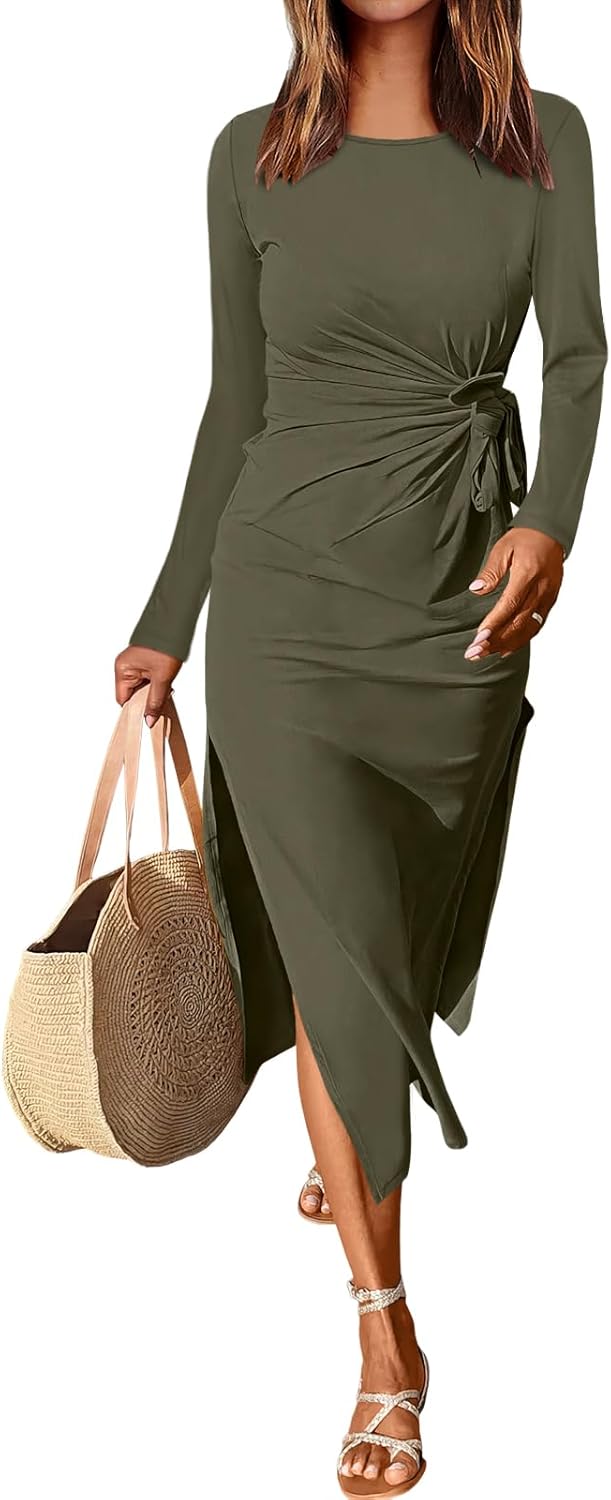 ANRABESS Womens Long Sleeve Maxi Dress for Fall 2025 Trends