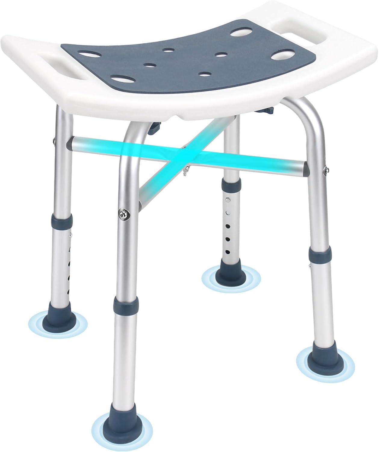 Adjustable Heavy Duty Shower Chair - Tool-Free Assembly for Easy Use