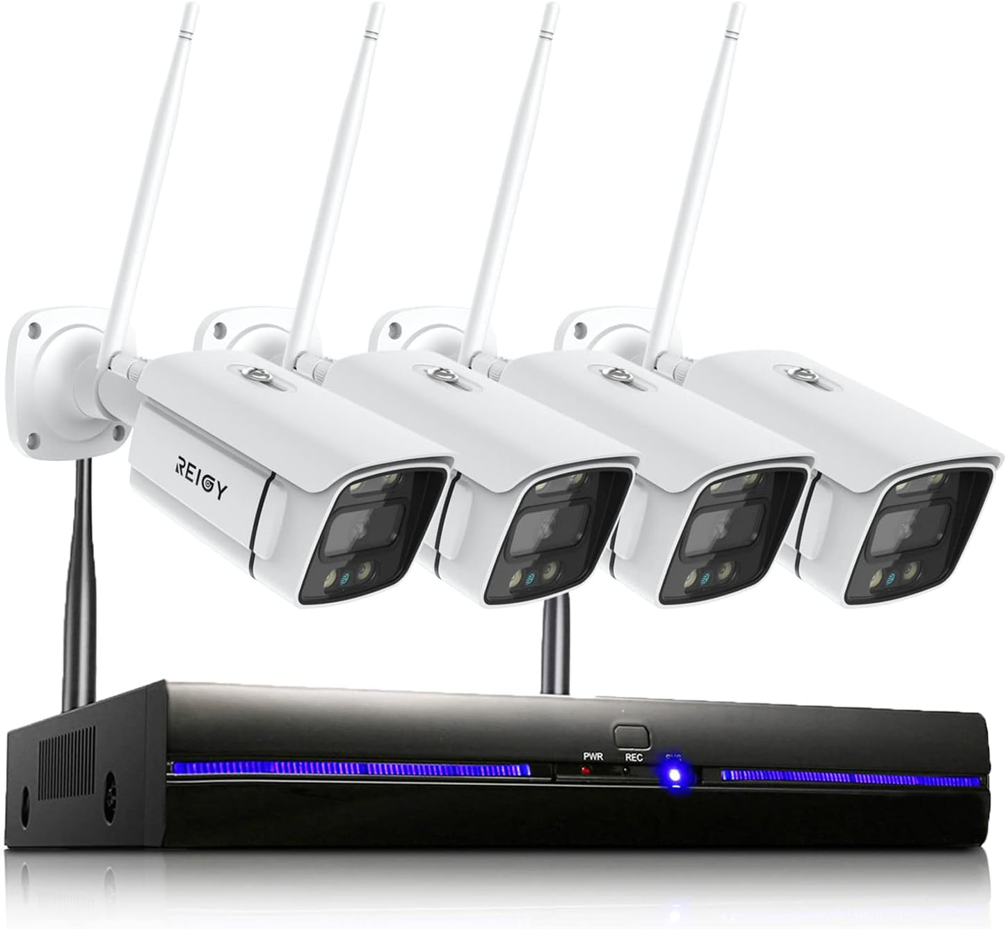 REIGY 3MP WiFi Security Camera System with Floodlight Features