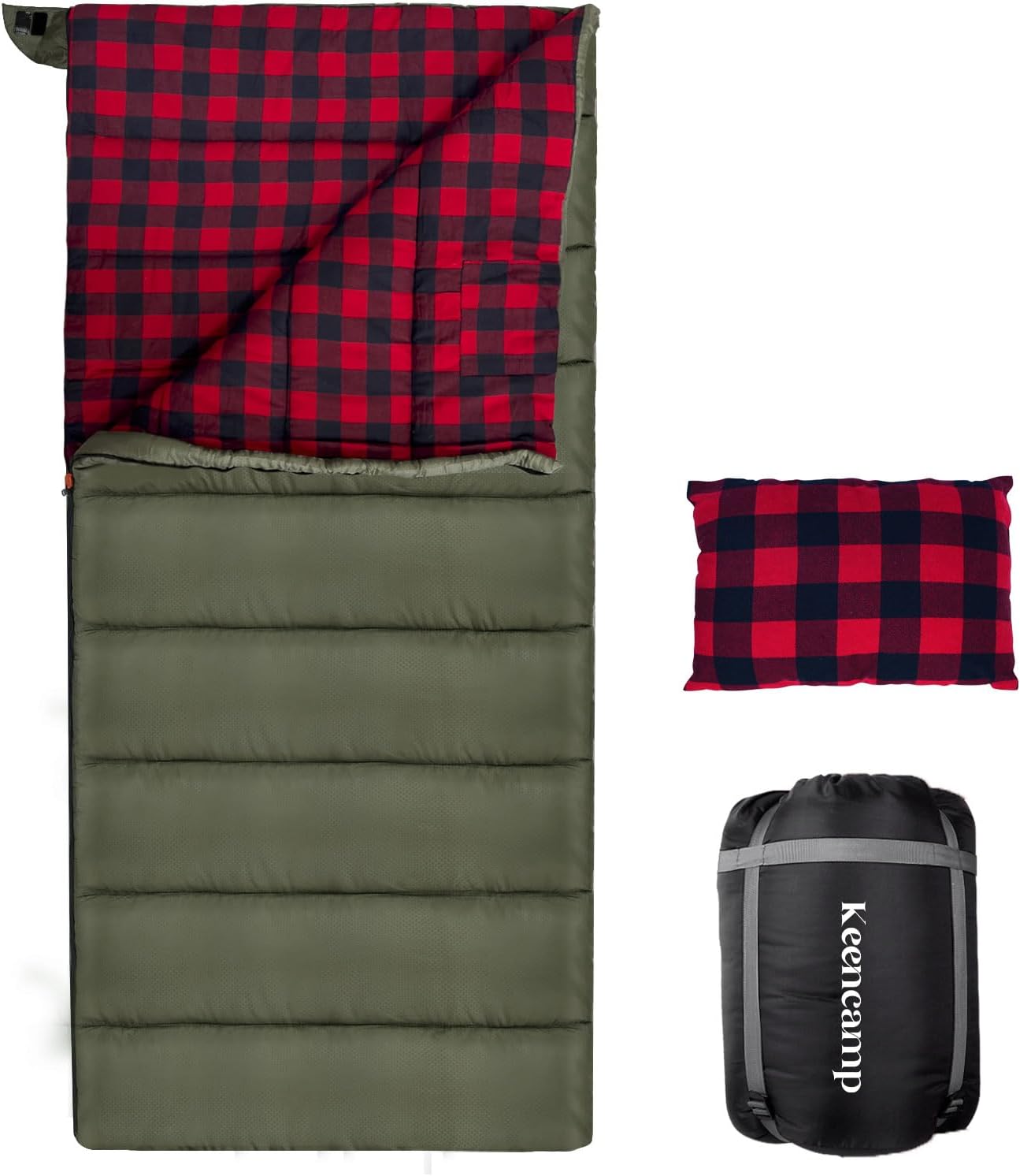 0 Degree Sleeping Bag for Adults XXL with Pillow and Compression Sack
