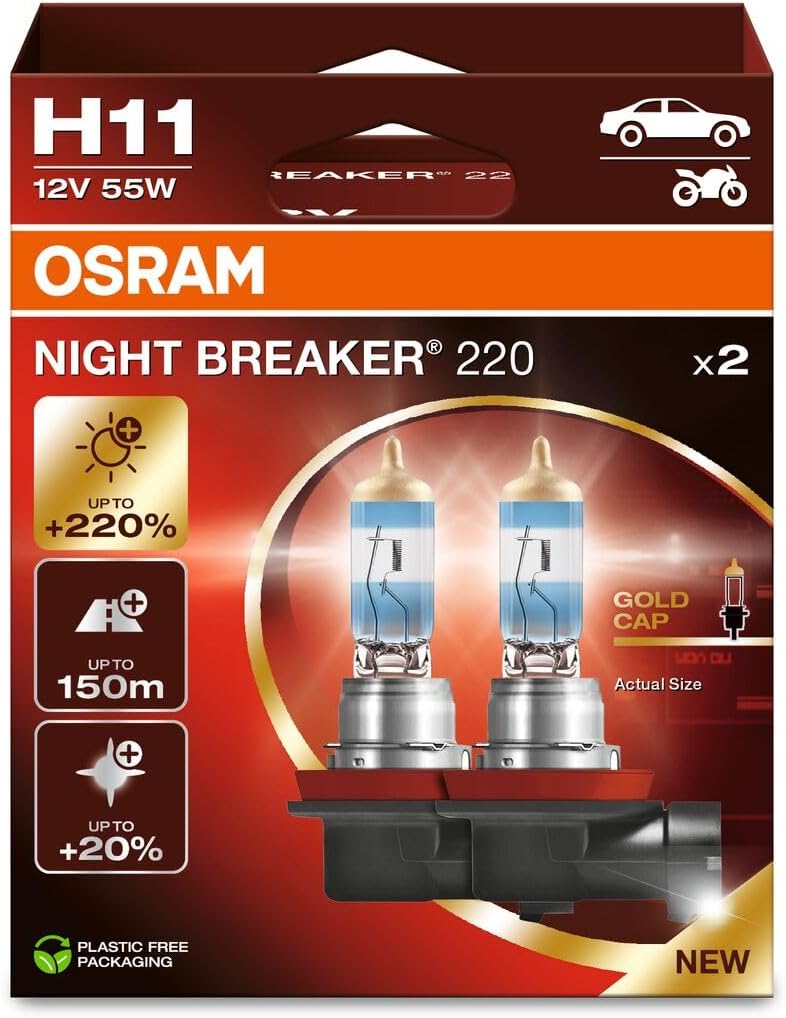 OSRAM NIGHT BREAKER 220 H11 Halogen Headlight Lamp Review