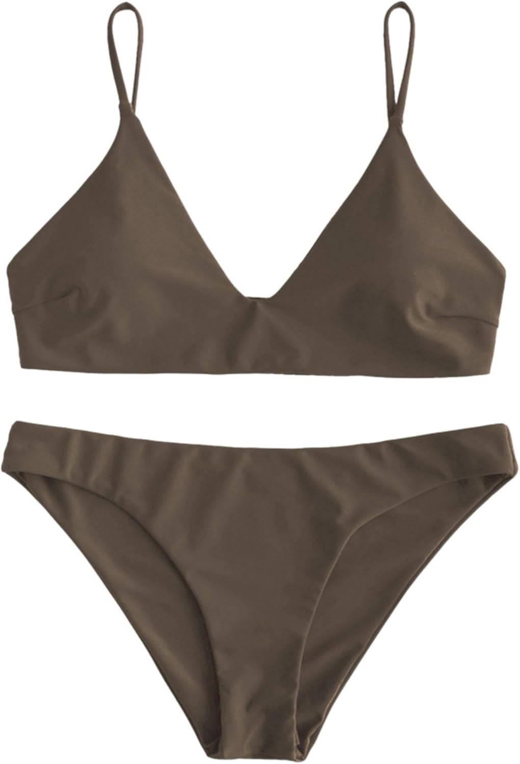 ZAFUL Women's Solid Spaghetti Strap Bralette Bikini Set Review