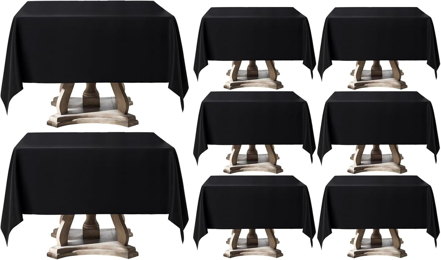 Square Tablecloth 52 x 52 Inch Black for Parties and Weddings