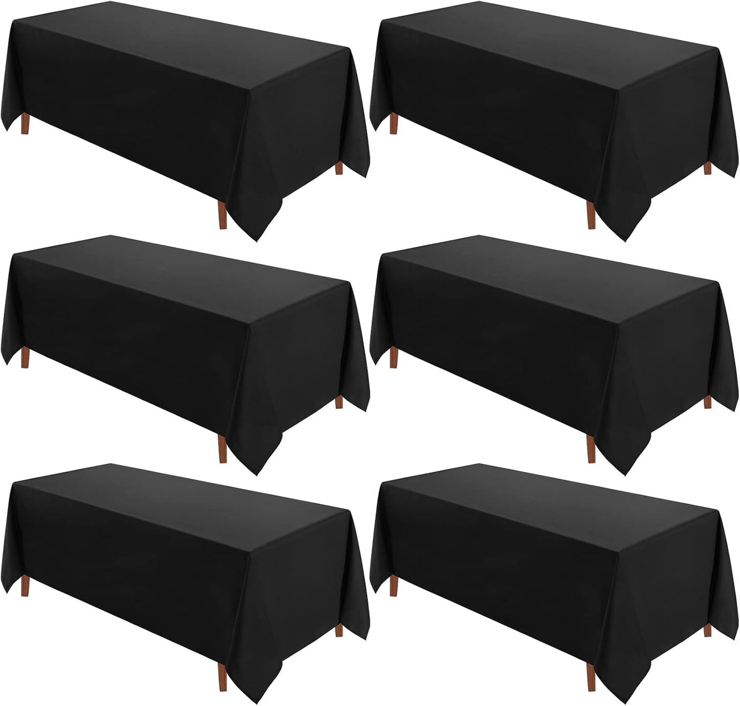 Elegant Black Polyester Tablecloths for Dining and Events