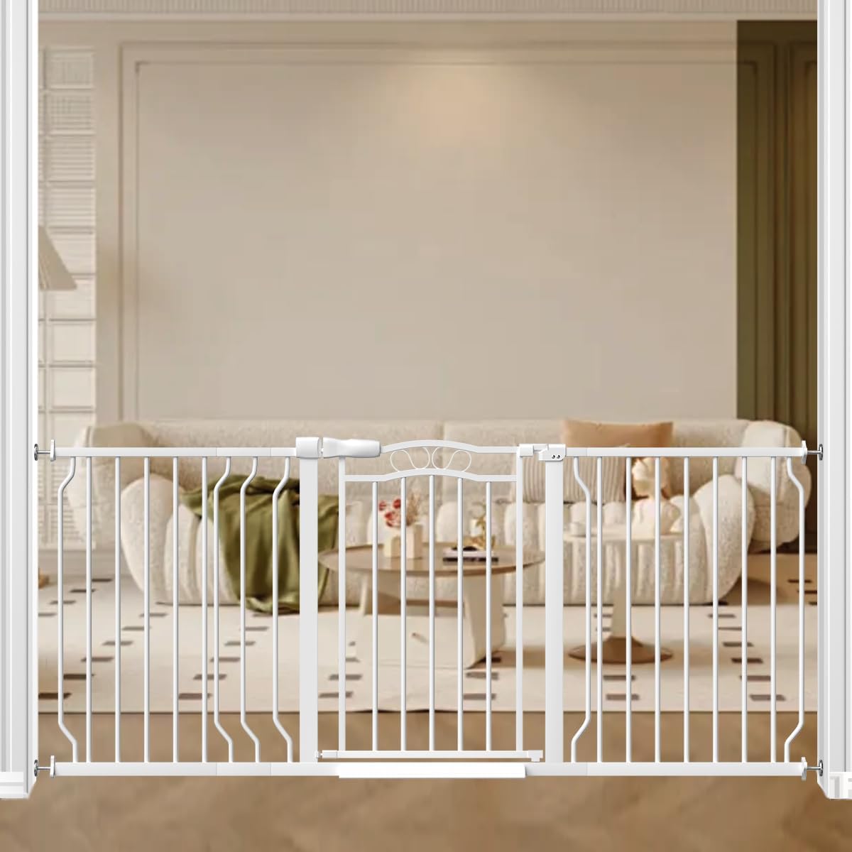 62.2-71.6in Extra Wide Baby Gate for Stairs No Drilling