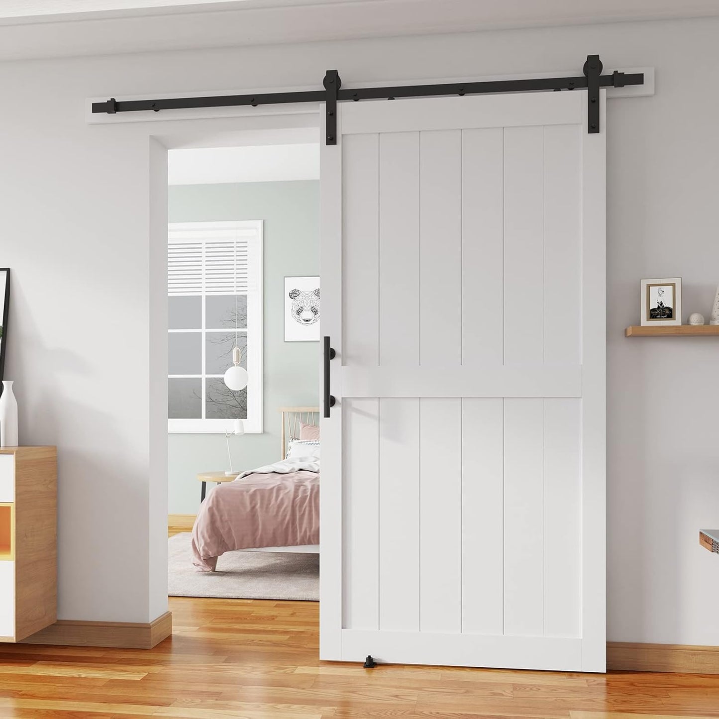 42ft'x 96ft' Sliding Barn Door with Hardware Kit for Easy Setup