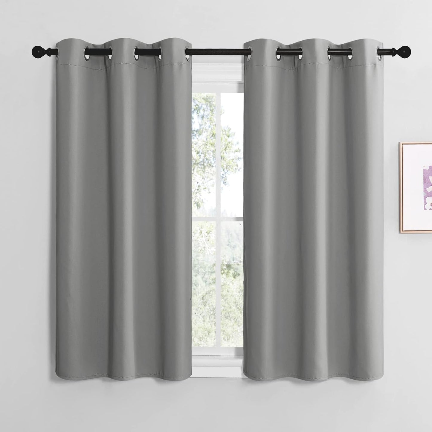 NICETOWN Silver Grey Thermal Insulated Blackout Curtains for Kids