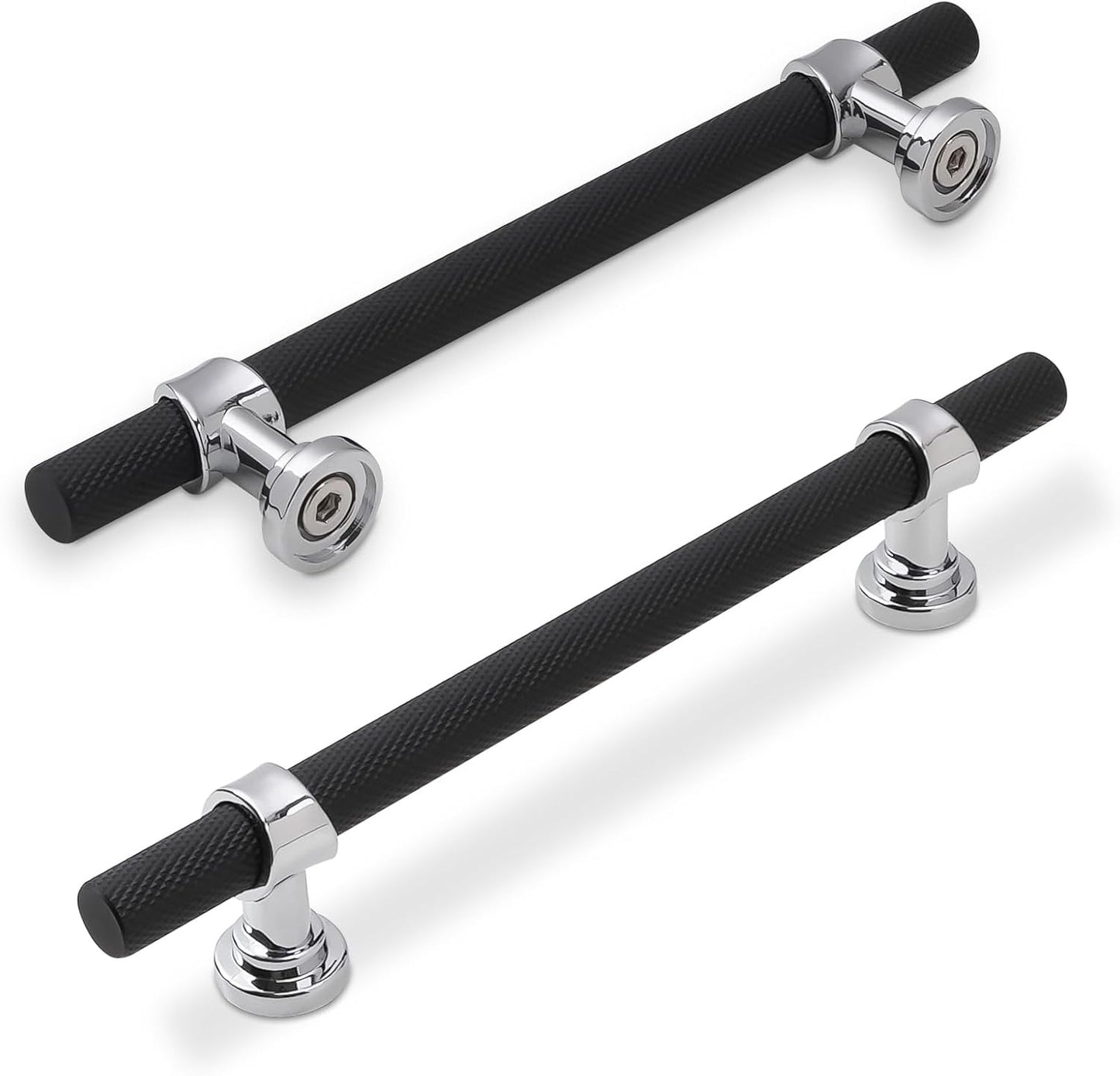 10 Pack 5 Inch Cabinet Pulls in Matte Black and Polished Chrome