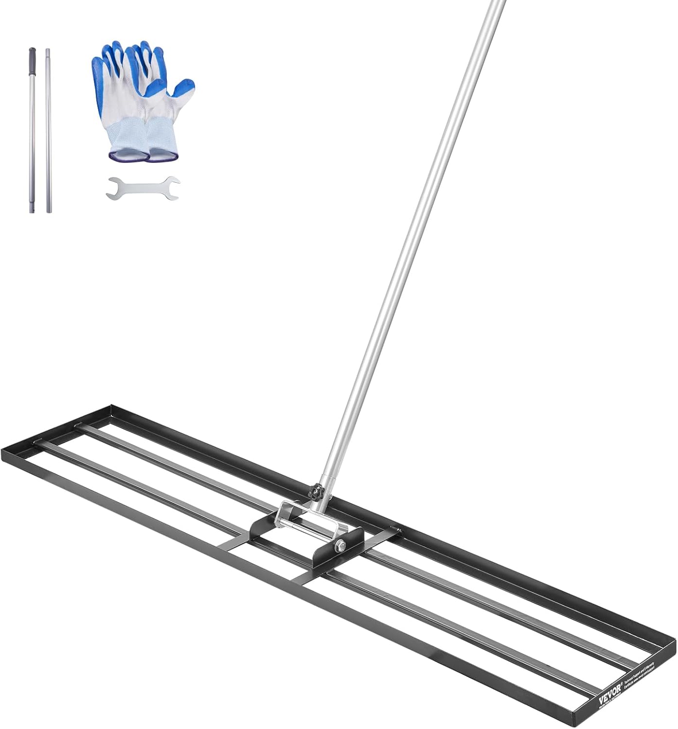 VEVOR Lawn Leveling Rake with Adjustable Handle for Easy Use