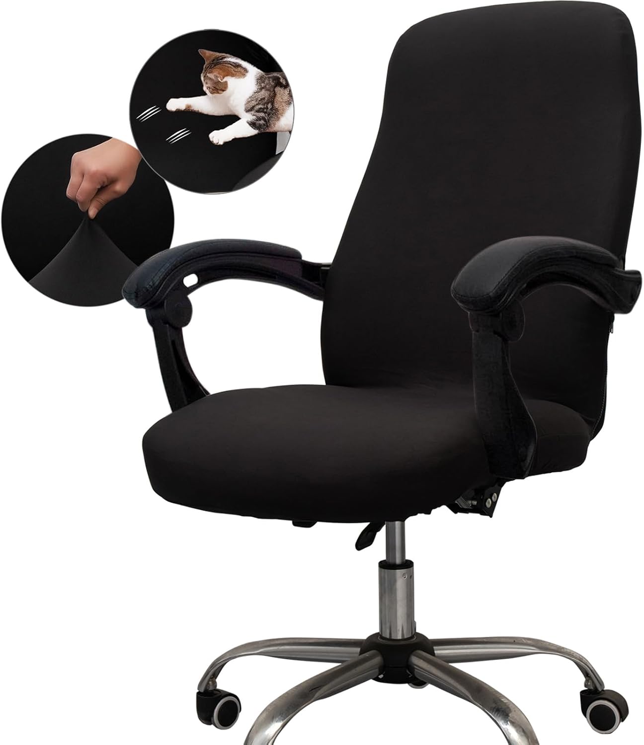Universal Stretch Desk Chair Cover - Black
