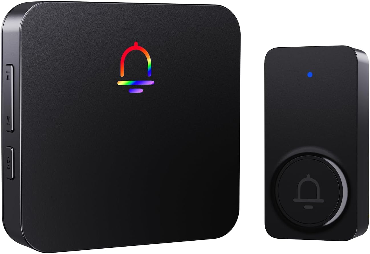 1300ft Wireless Doorbell: Loud, Waterproof, LED Flash