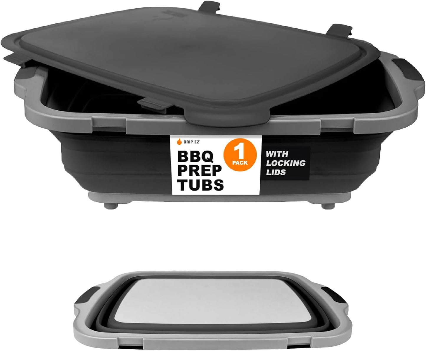 Drip EZ Collapsible BBQ Prep Tub for Meal Prep and Storage