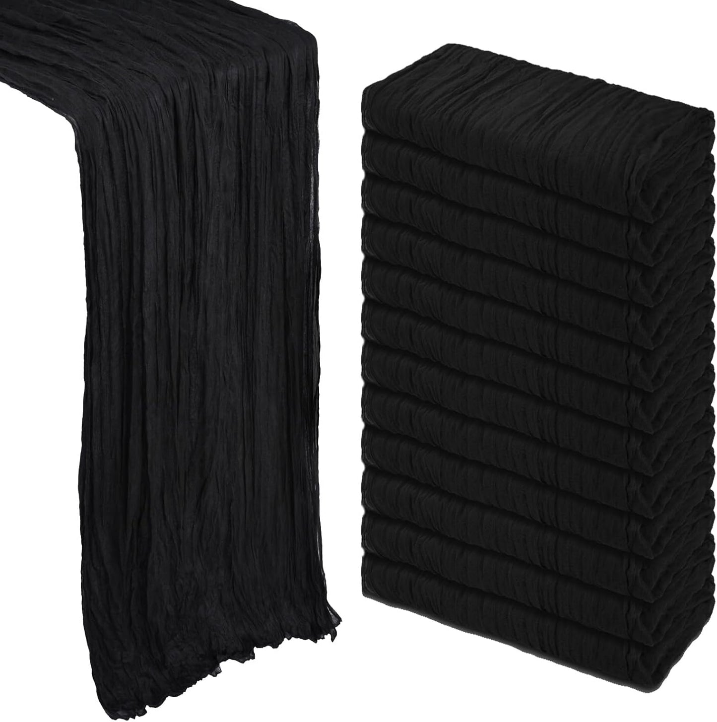 12 Pack Black Halloween Table Runner for Elegant Party Decor