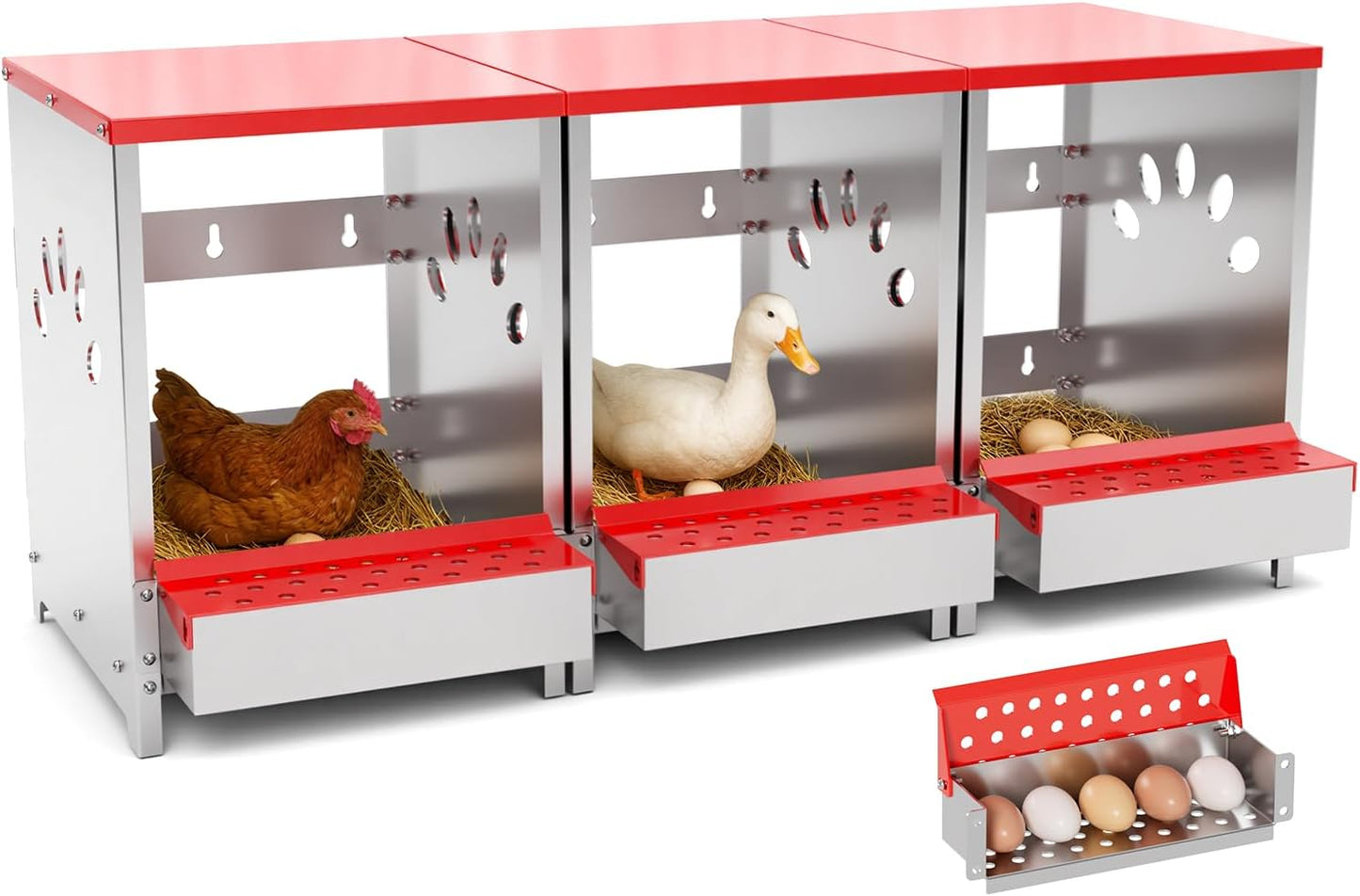 Chicken Nesting Boxes with Roll Away Egg Collection for Hens