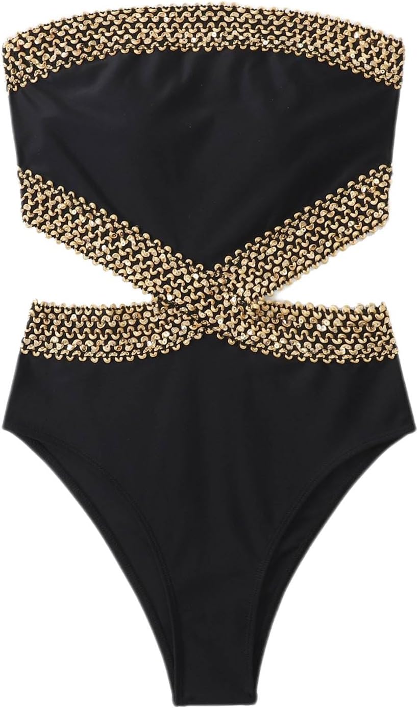 Milumia Women's Stitch Detail Strapless One Piece Swimsuit Review