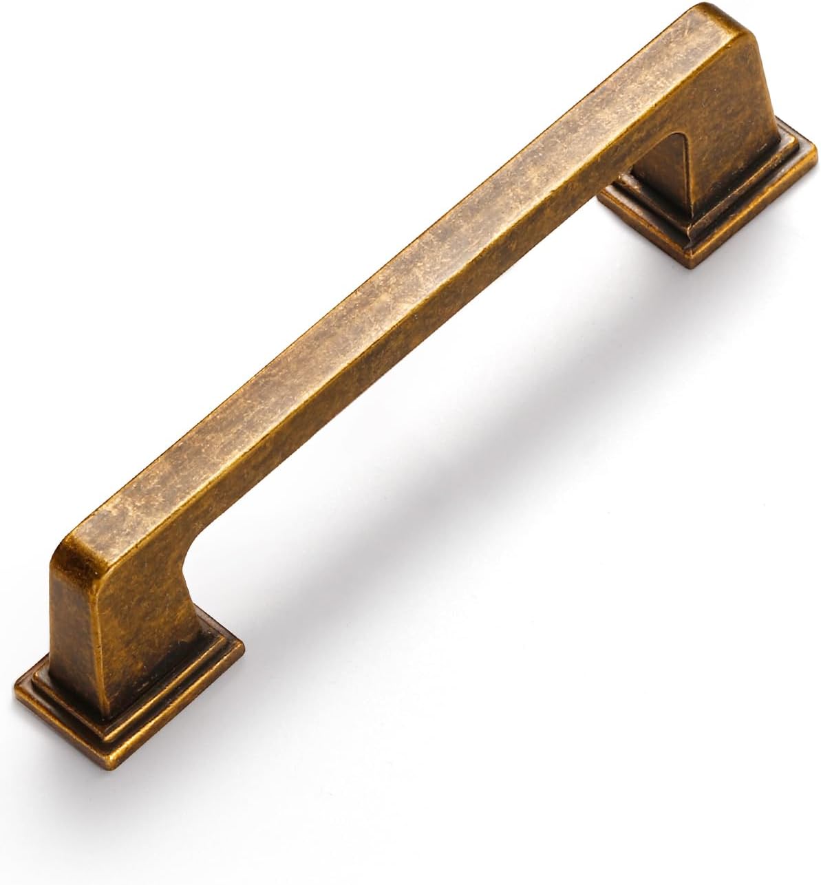 Antique Brass Cabinet Pulls Square 3 in Hole Center Retro Handles