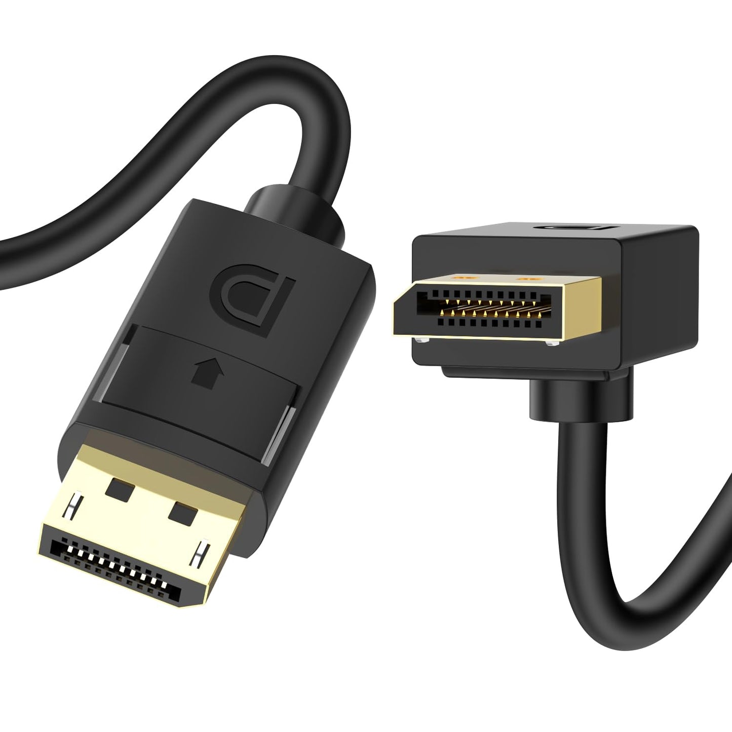 Upward Right Angle Displayport Cable - 8K/60Hz Gaming