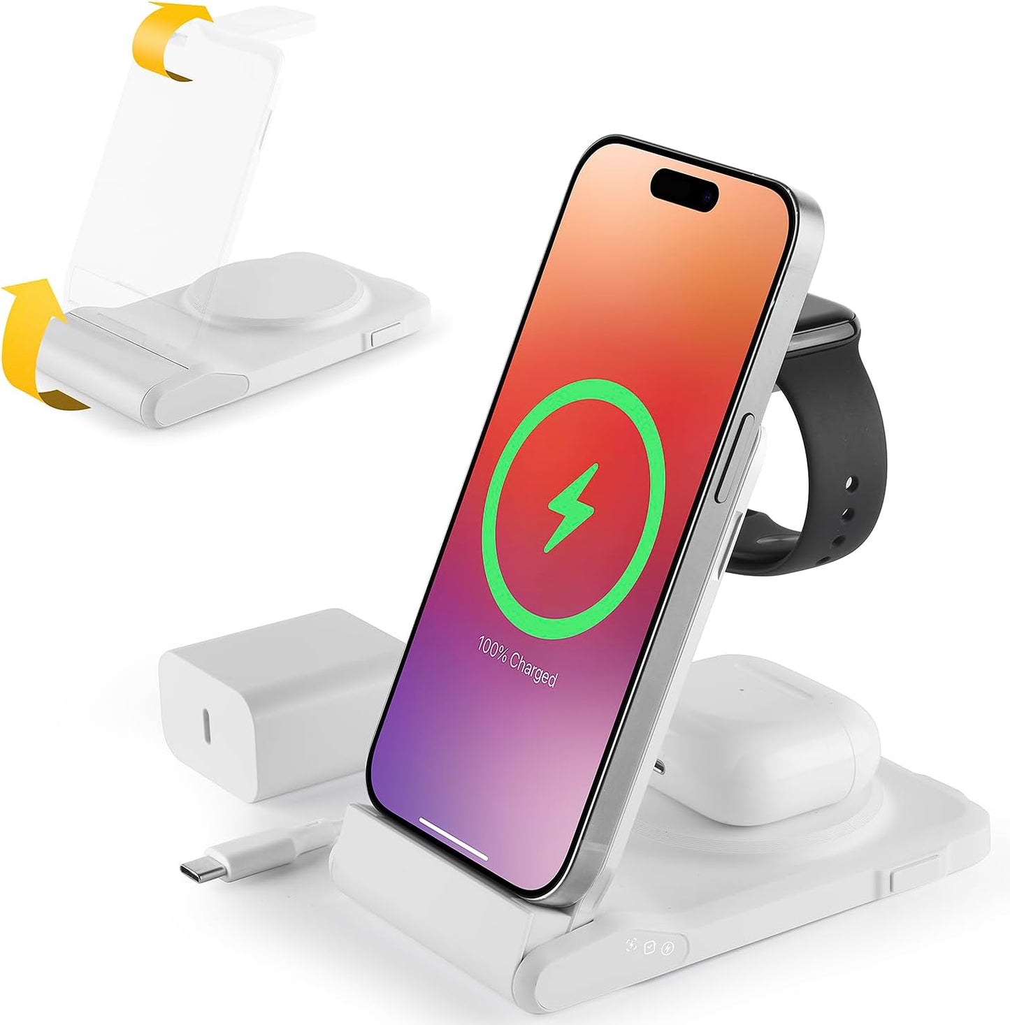 3 in 1 Charging Station for Multiple Devices - Travel Wireless Charger