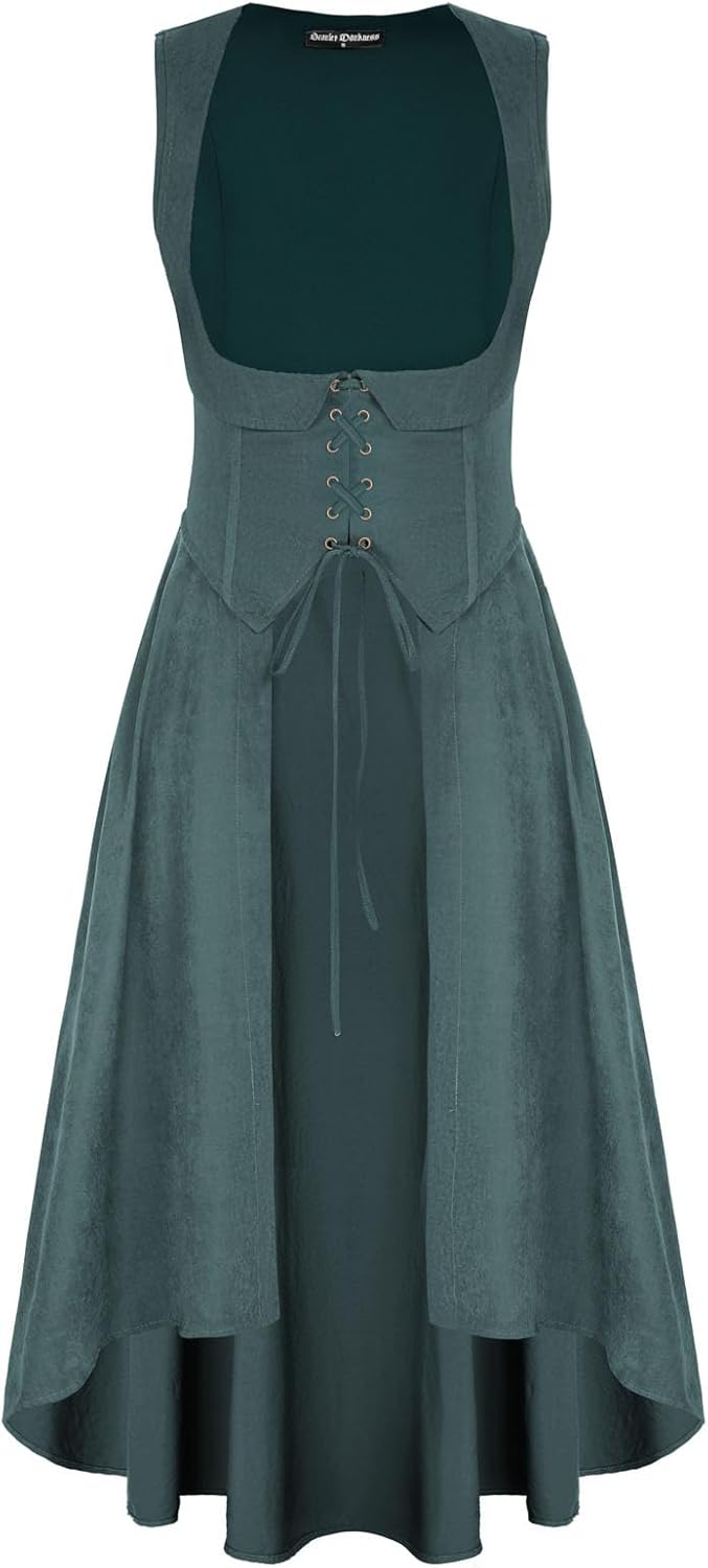 Renaissance Costume Underbust Pirate Peasant High Low Dress