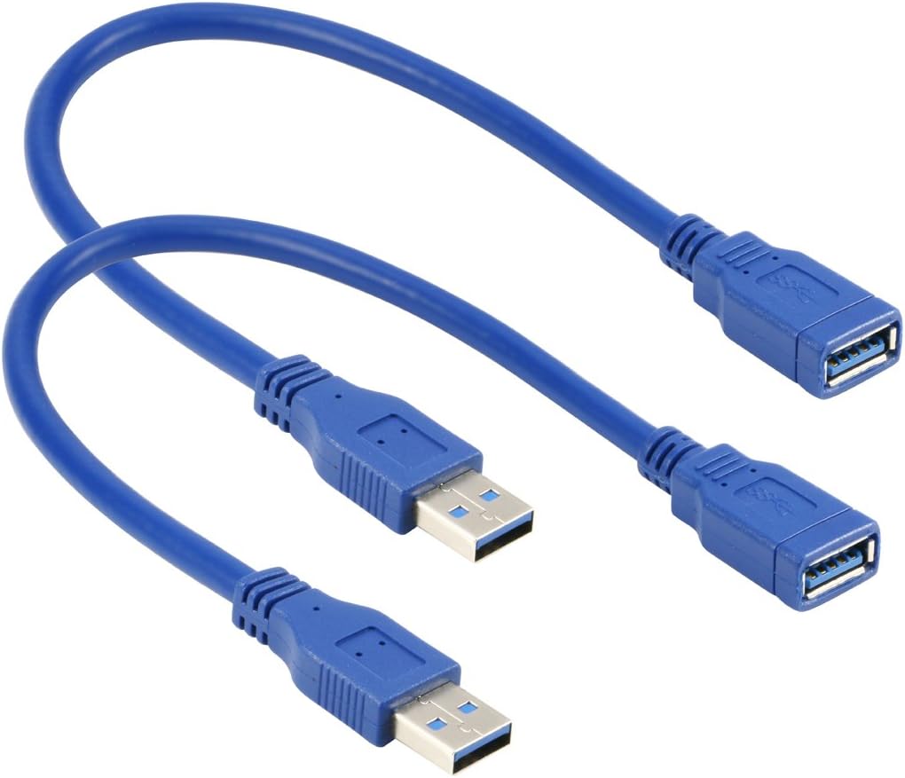 RIITOP Short USB 3.0 Extender 5Gbps Speed (1FT,2-Pack)