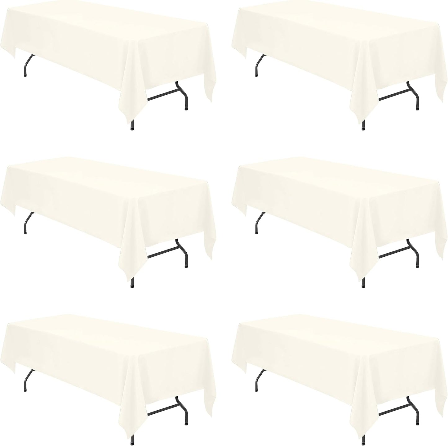 BRILLMAX 6 Pack Ivory Tablecloths for Elegant Events and Parties