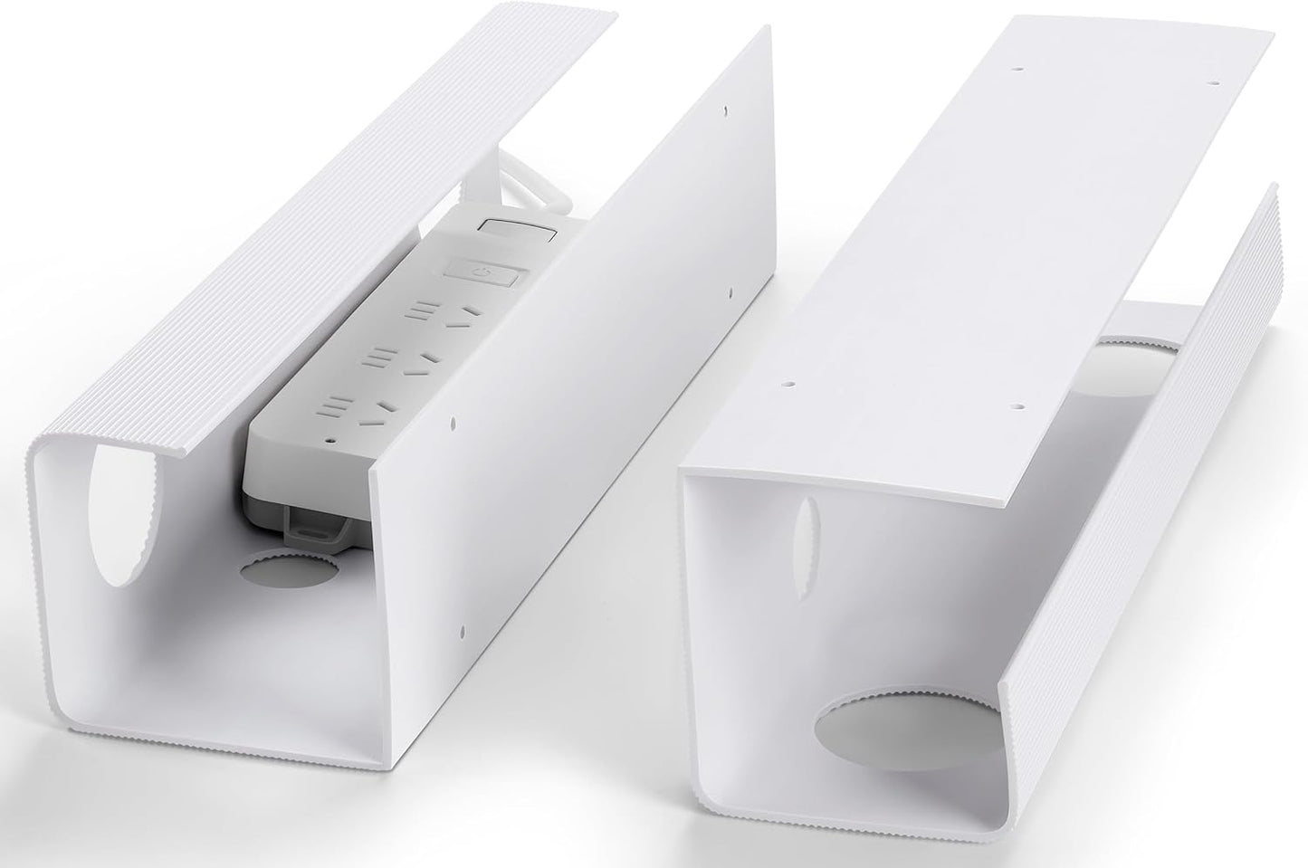 ZhiYo White Under Desk Cable Tray 2-Pack - Maximize Space!