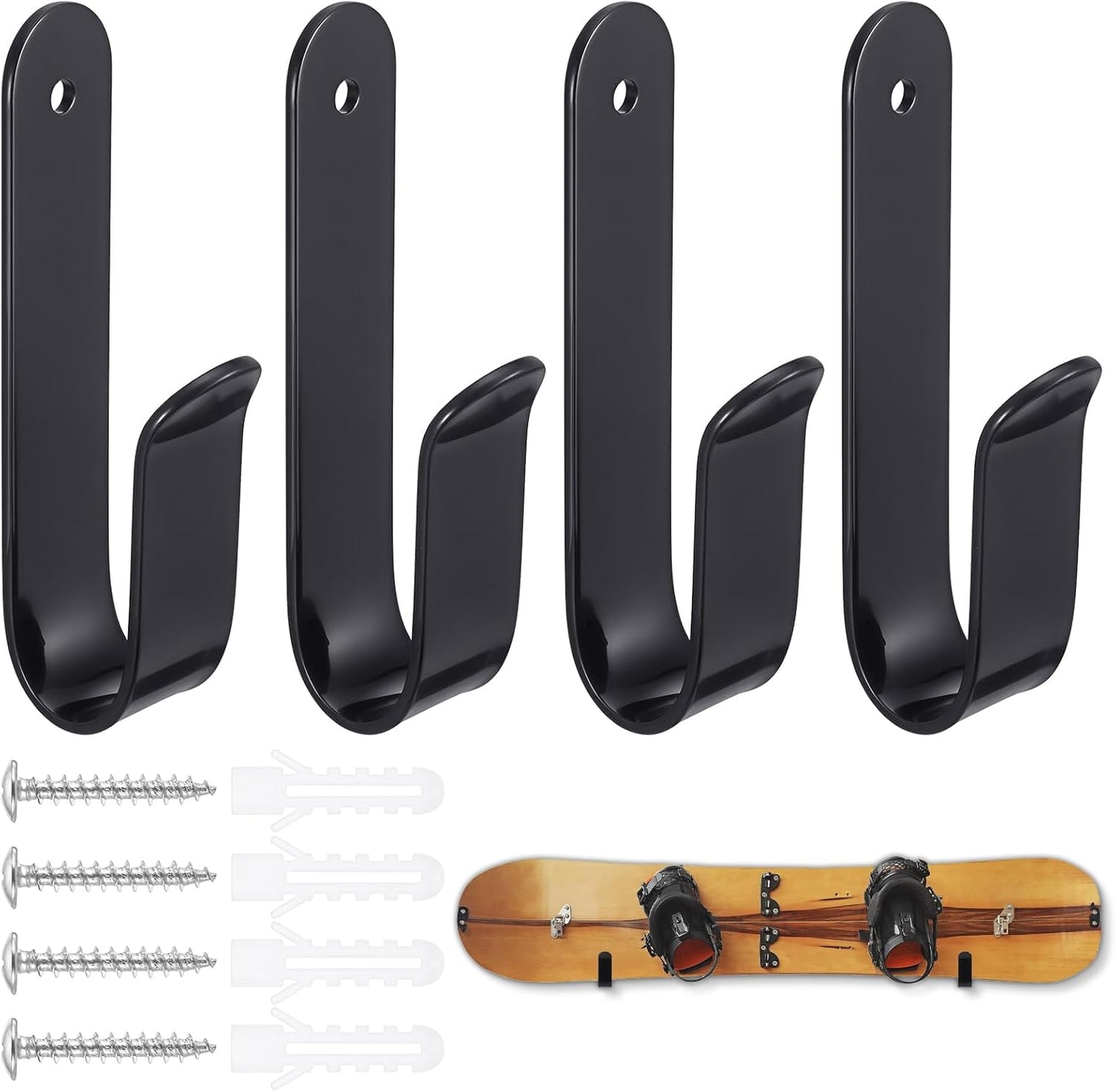 Organize with Ease: 4 Pack Snowboard Wall Mount Clips by JOUTYFOR