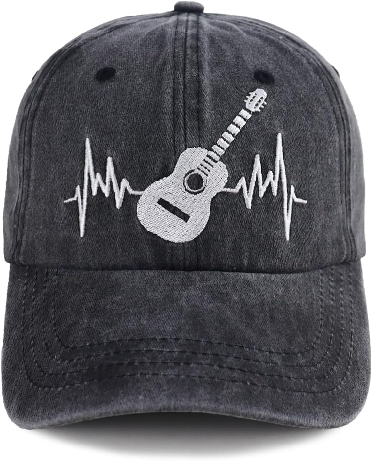 Vintage Guitar Heartbeat Cap for Musicians