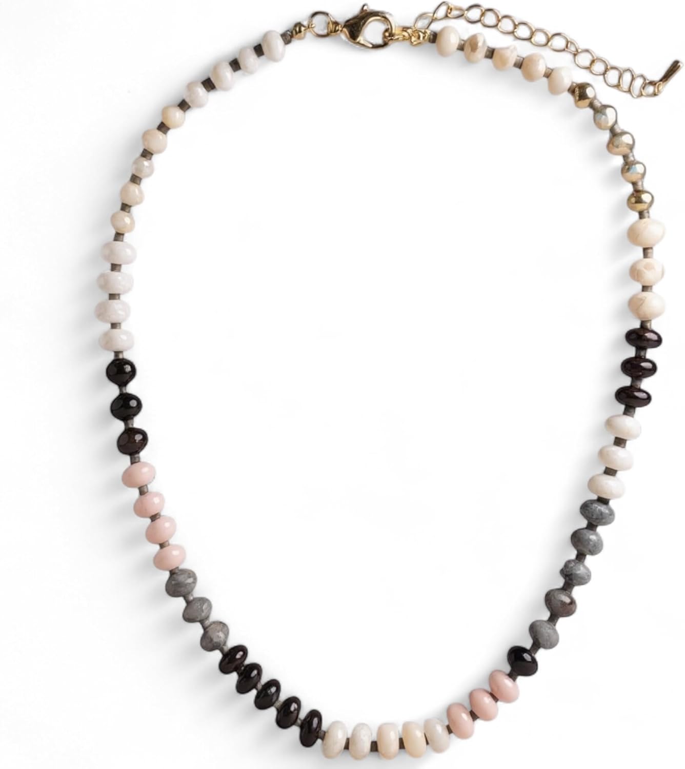 Gemstone Resin Bead Necklace - Handmade 17in Jewelry Piece