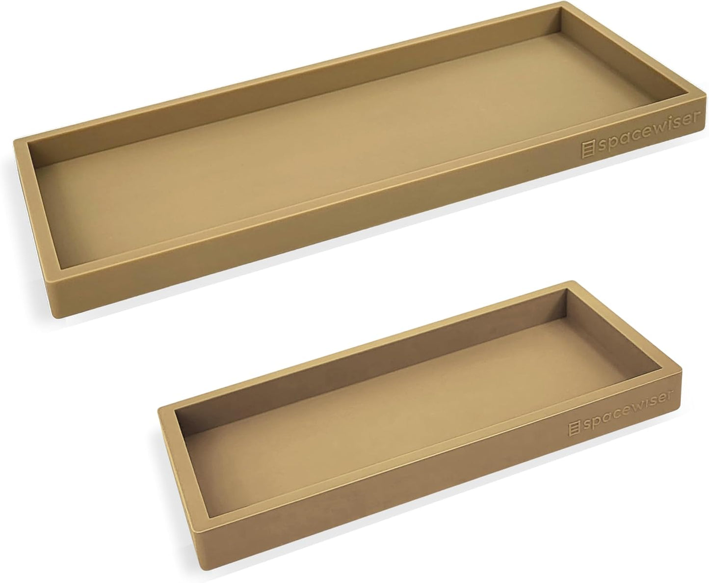 Countertop and Vanity Tray Set - Shatterproof Silicone Trays