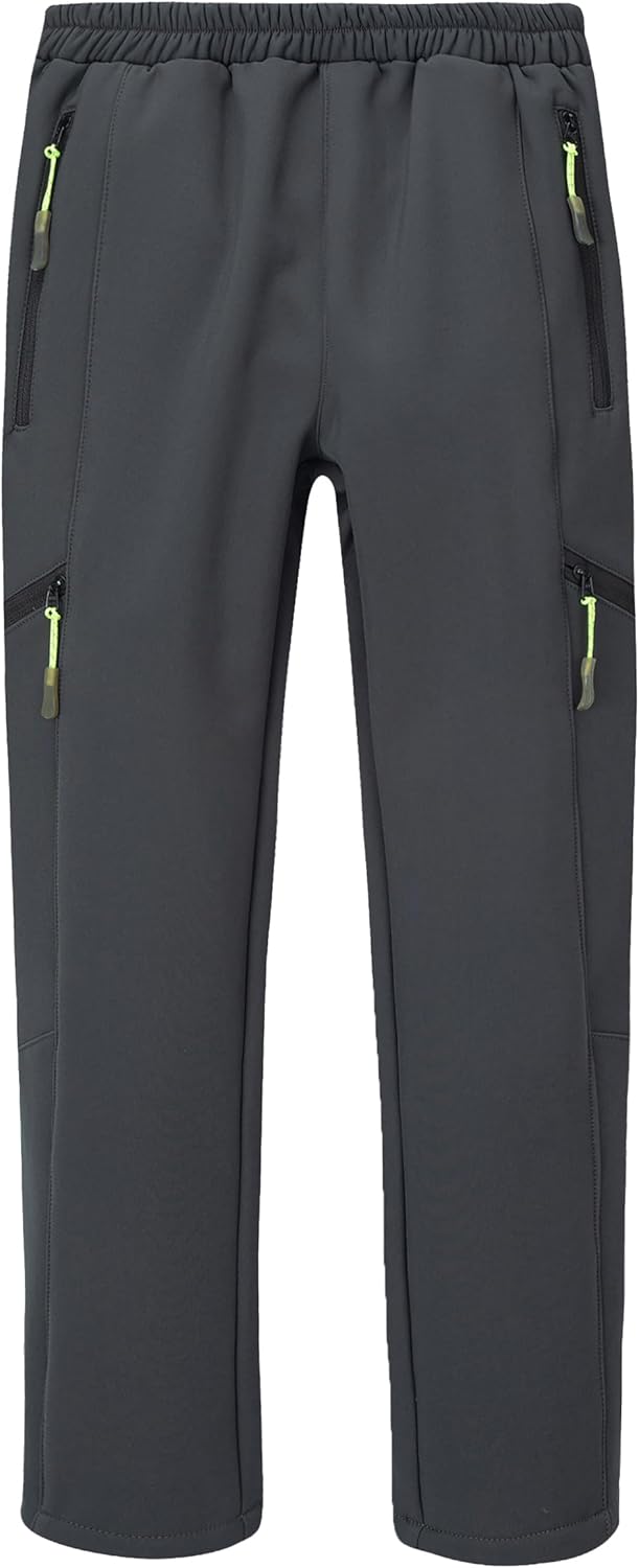 Kids Waterproof Hiking Pants for Boys and Girls - Warm Fleece Lined