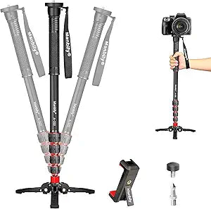 Manbily Extendable Camera Monopod with Feet for Travel Use