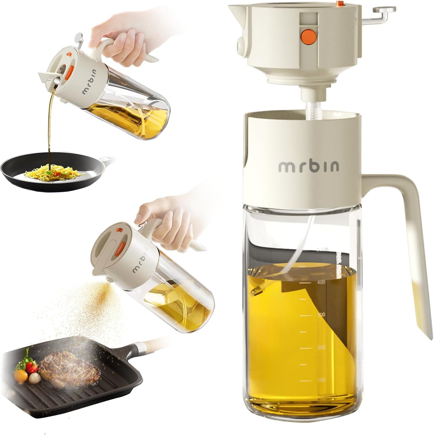 2 in 1 Olive Oil Dispenser: Mist & Pour Efficiency!
