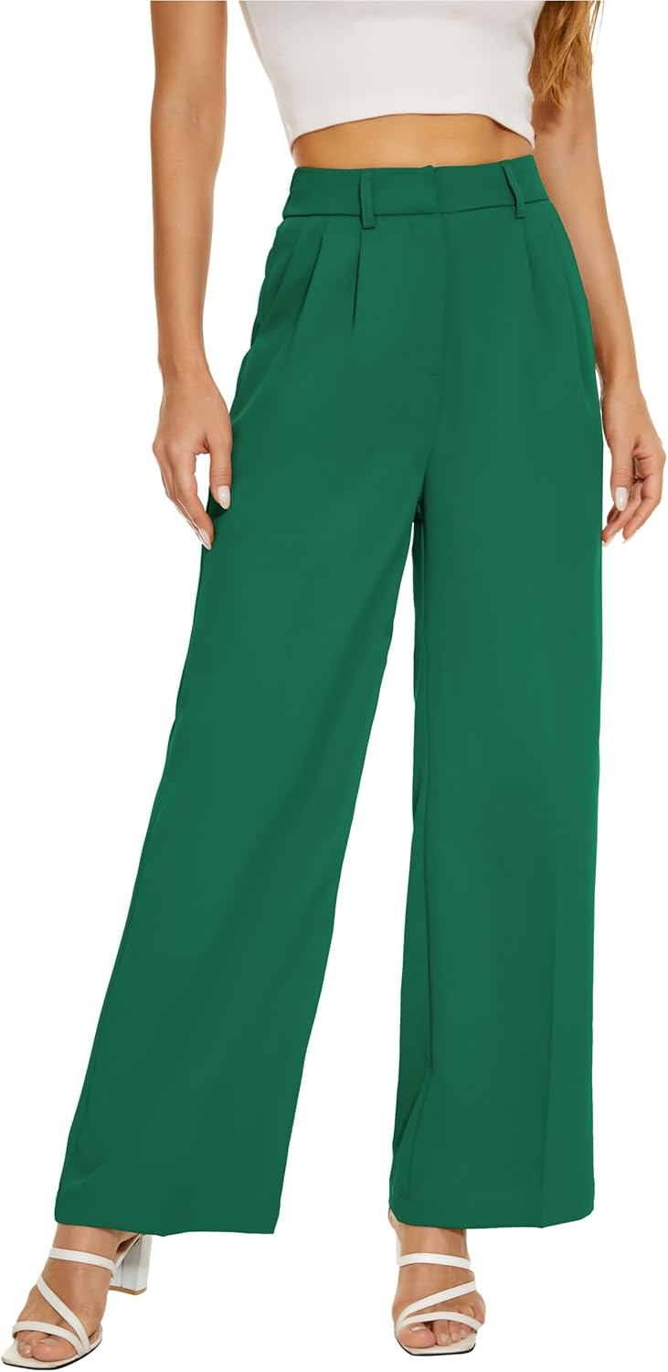 Women Office Wide High Waist Pants for Work and Casual Wear