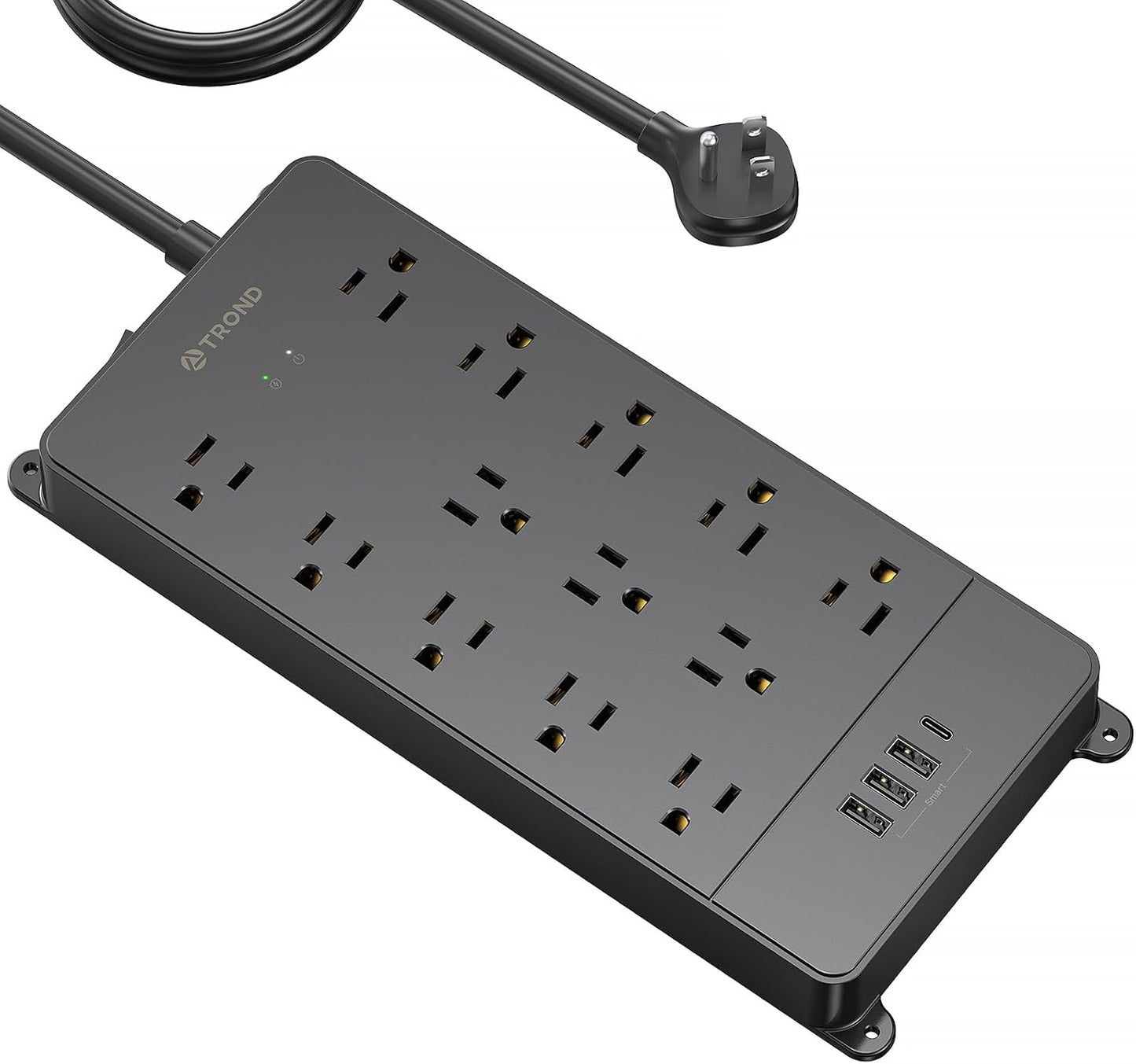 TROND Surge Protector Power Strip with 15 ft Cord and USB Ports
