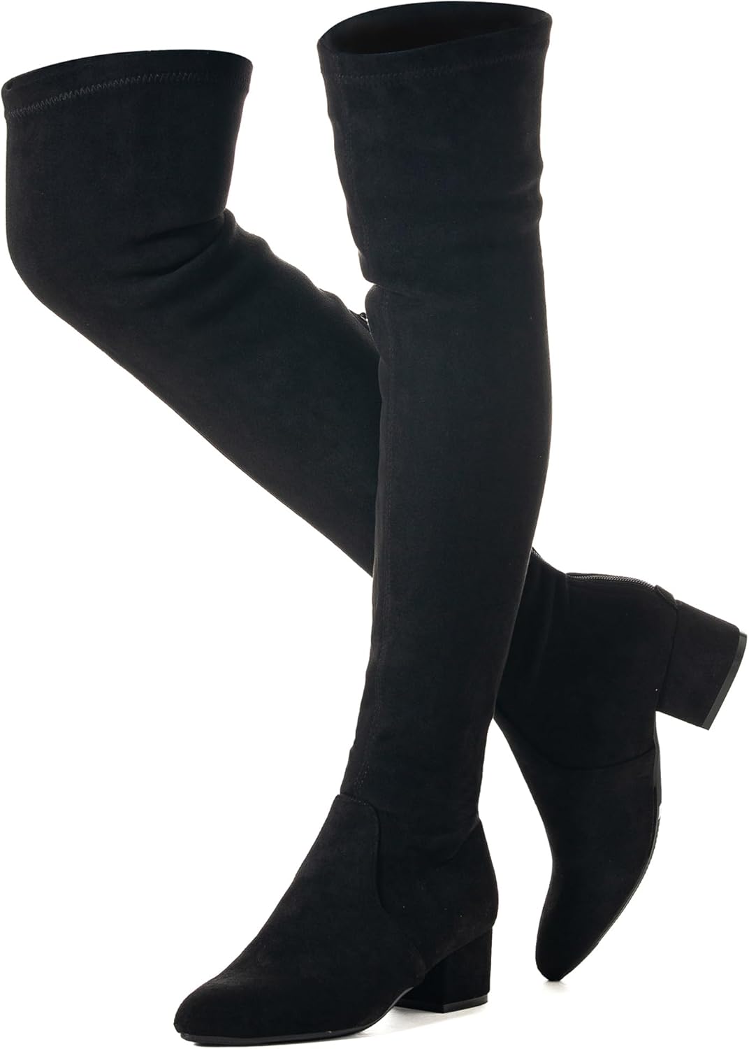 Thigh High Block Heel Boots for Women - Stylish and Comfortable