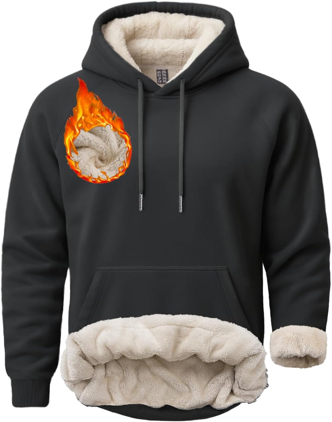 Boladeci Men's Sherpa Hoodie Pullover for Cold Weather Warmth